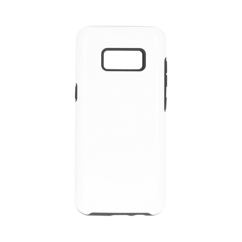 3D Samsung Galaxy S8 Sublimation Tough Case - Gloss White Backside View