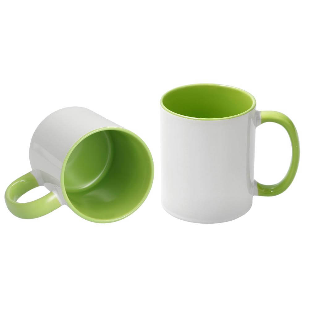 Sublimation Mug 11oz - inside & handle Light Green