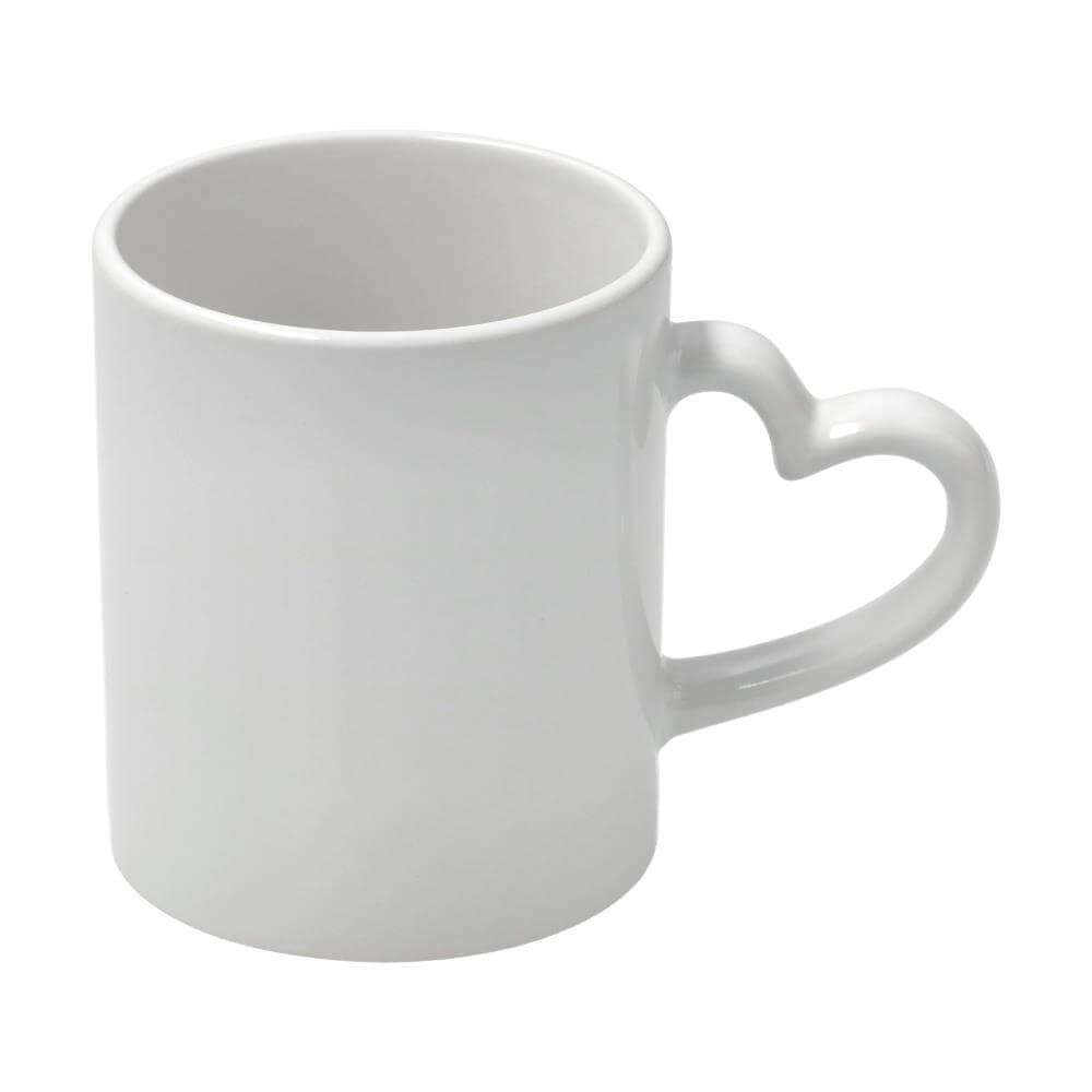 Sublimation Mug 11oz White - Heart shaped handle