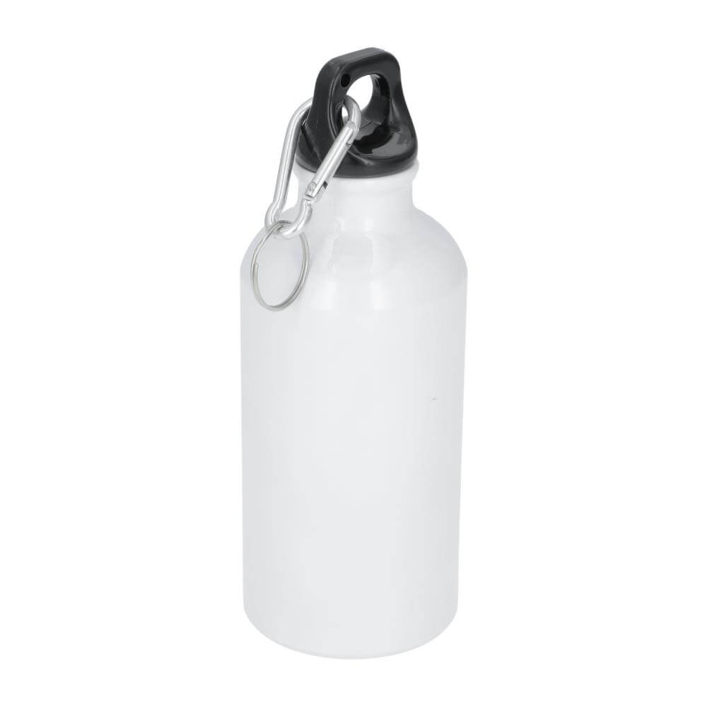 Aluminium Sublimation Water Bottle 400 ml / 14oz - White Clip Left Front