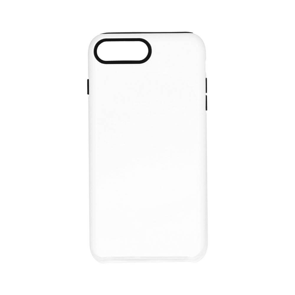 3D Apple iPhone 7 Plus / 8 Plus Sublimation Tough Case - Gloss White Backside View