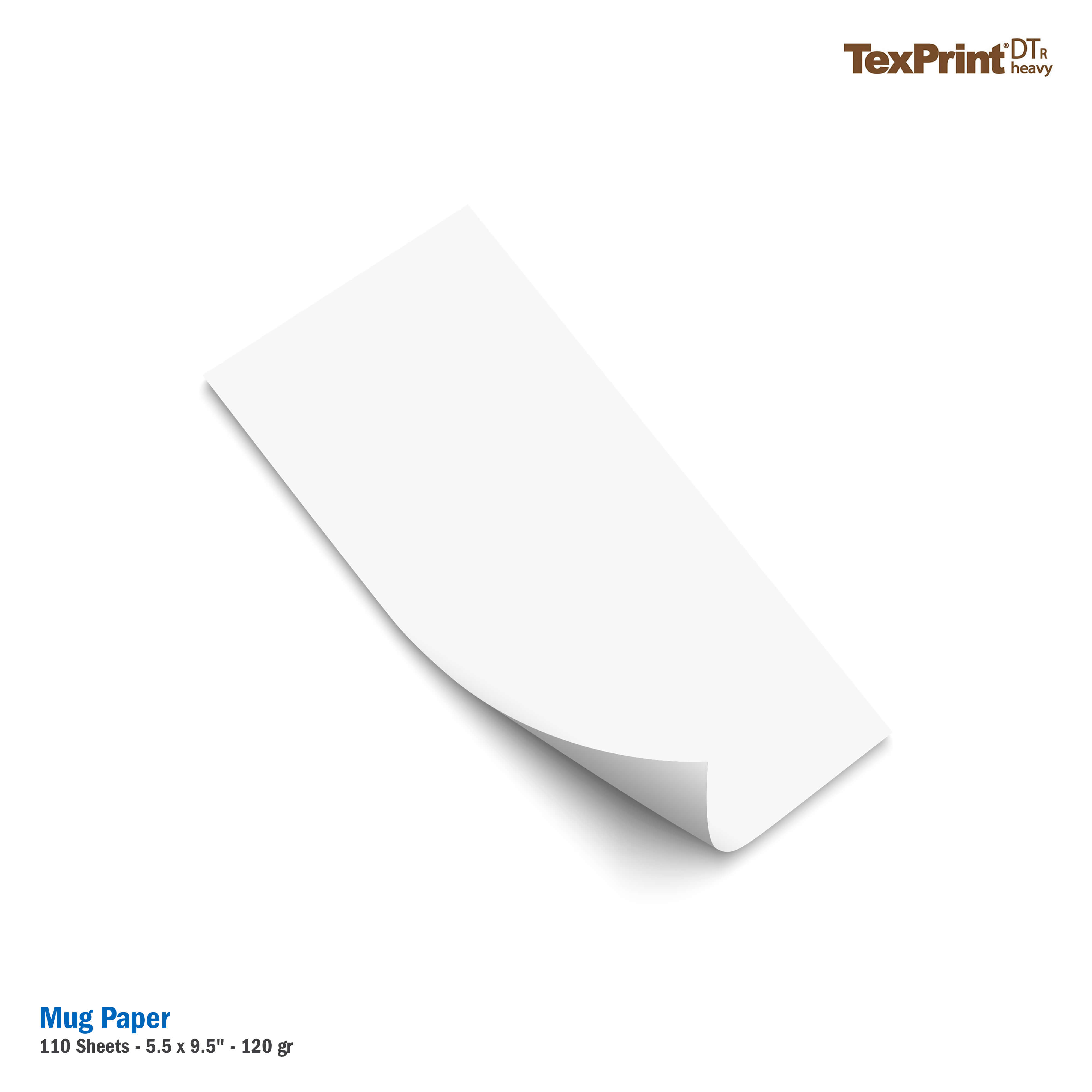 TexPrint®DTR Heavy Sublimation Mug Paper - 5.5 x 9.5"  120gsm, 110/Pack