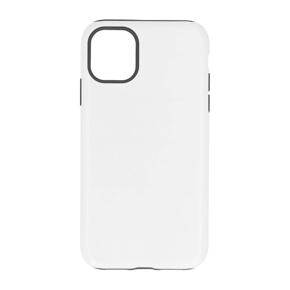 3D Apple iPhone 11 Sublimation Tough Case - Gloss White Backside View
