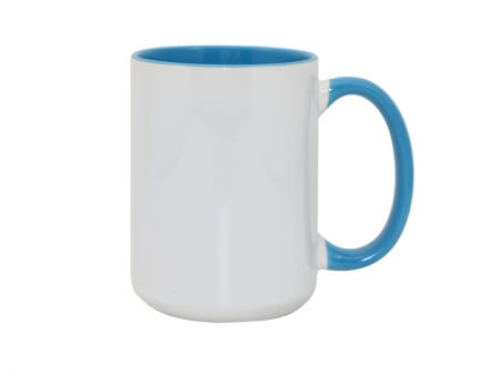 Sublimation Mug 15oz - inside & handle Light Blue