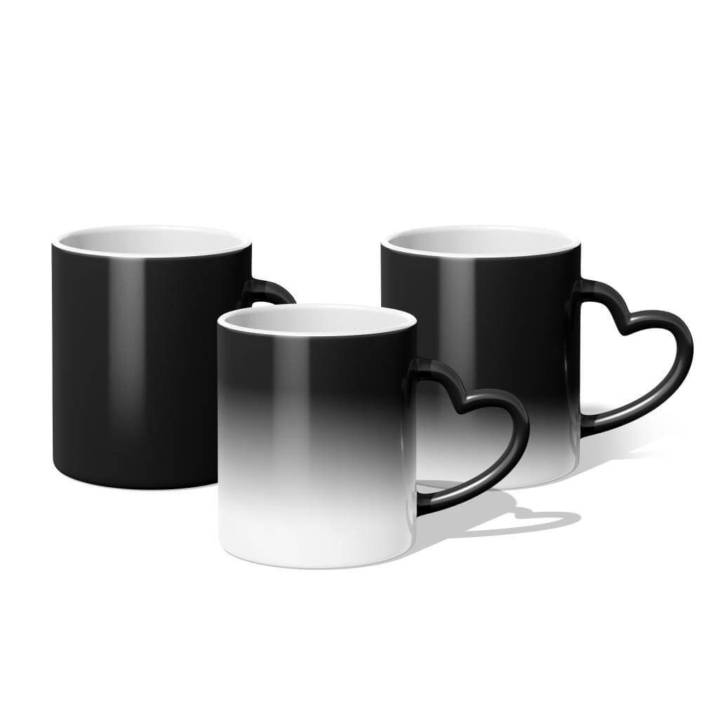 Magic Sublimation Mug 11oz - Color Changing - Heart shaped handle Example