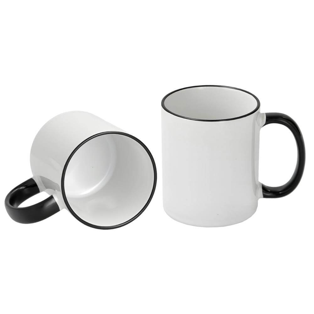 Sublimation Mug 11oz - Rim & handle Black