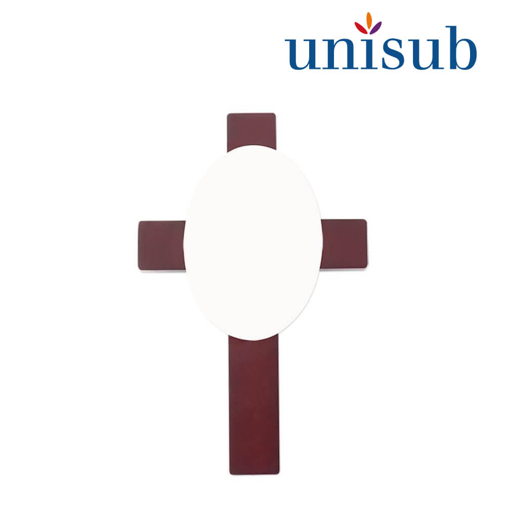 Unisub Mahogany Cross Plaque with Hardboard Insert