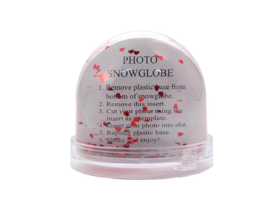 Photo Snow Globe 89 x 75 mm - Red Heart Glitters