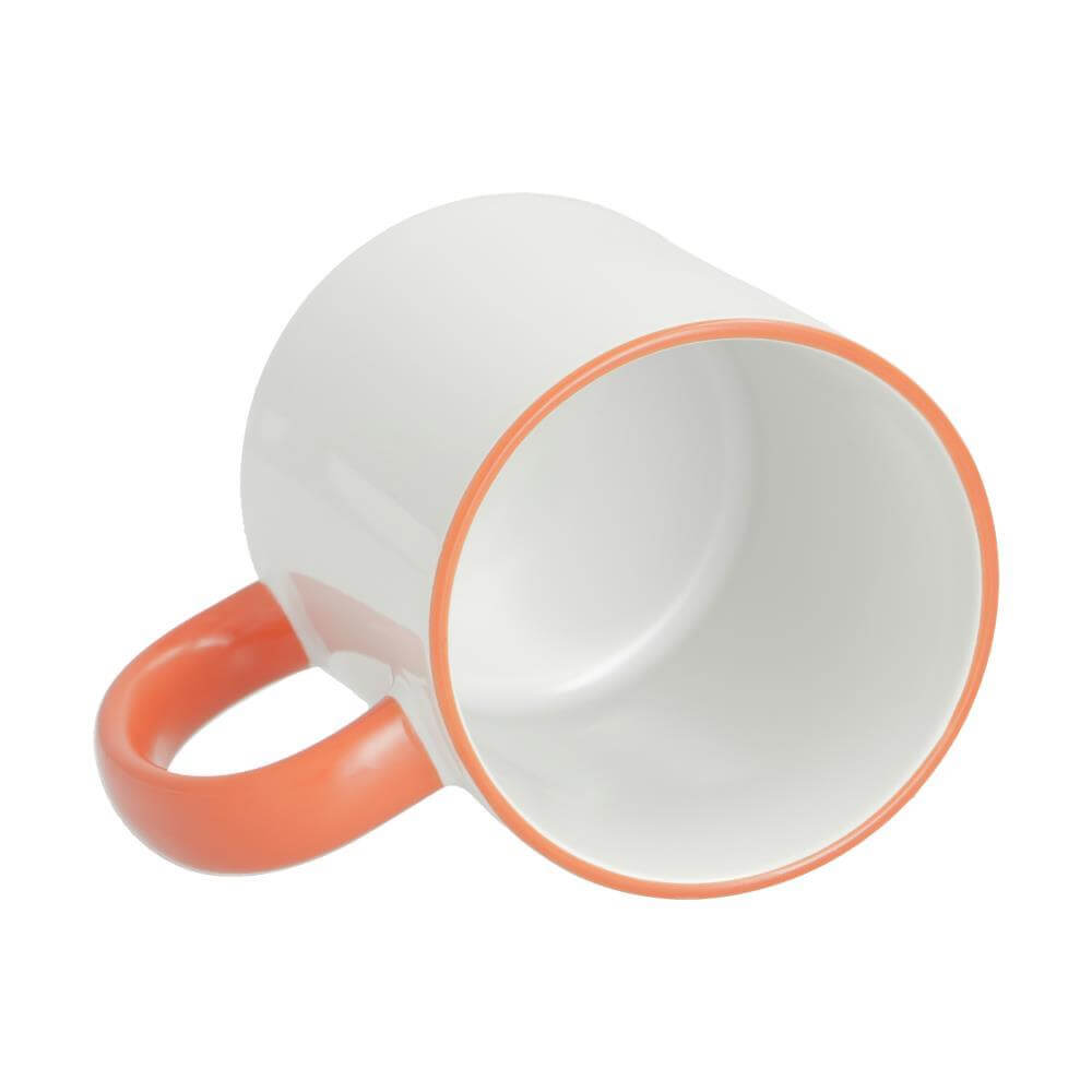 11 oz Sublimation Inner & Handle Colored Mug (Orange)