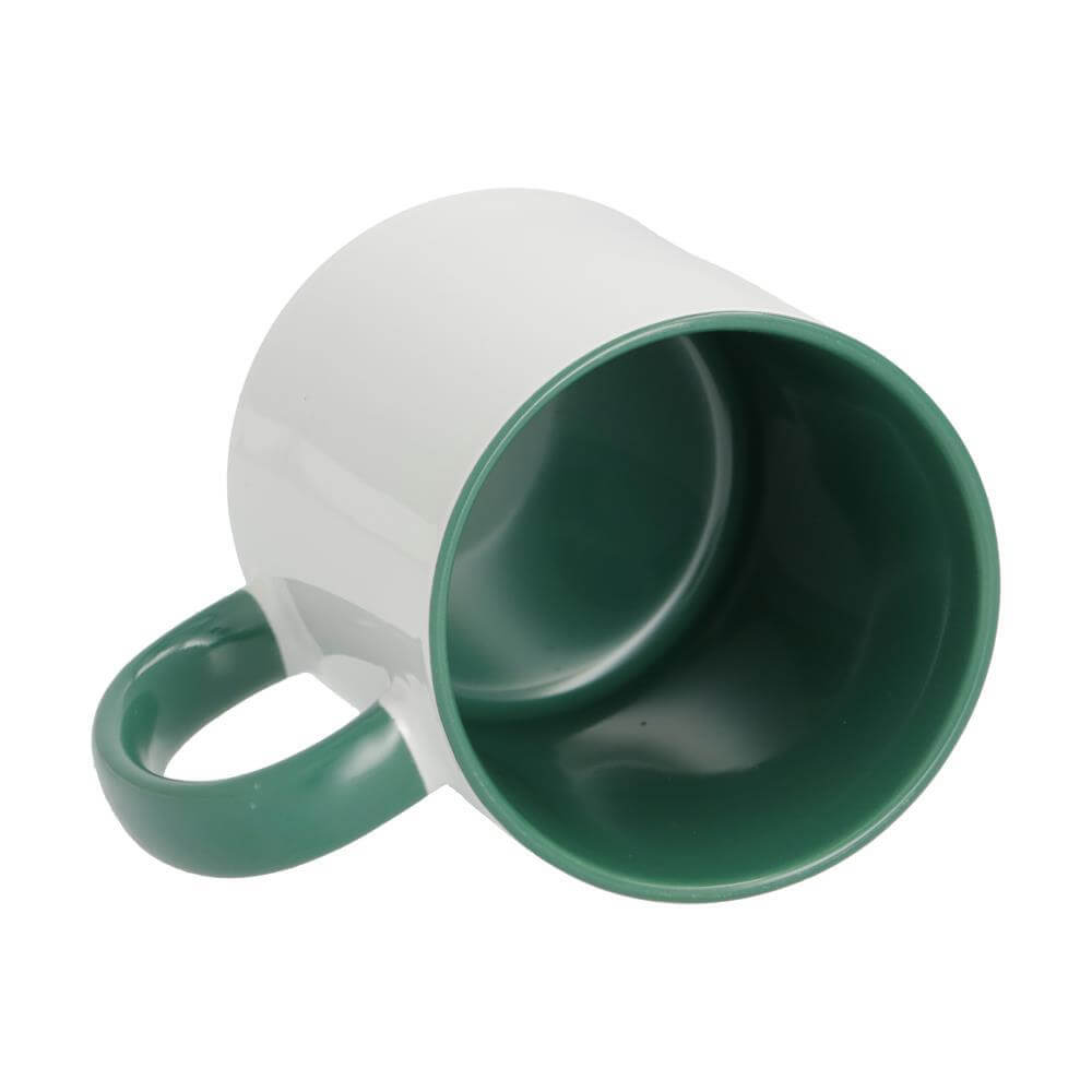 Sublimation Mug 11oz - inside & handle Dark Green Inside View