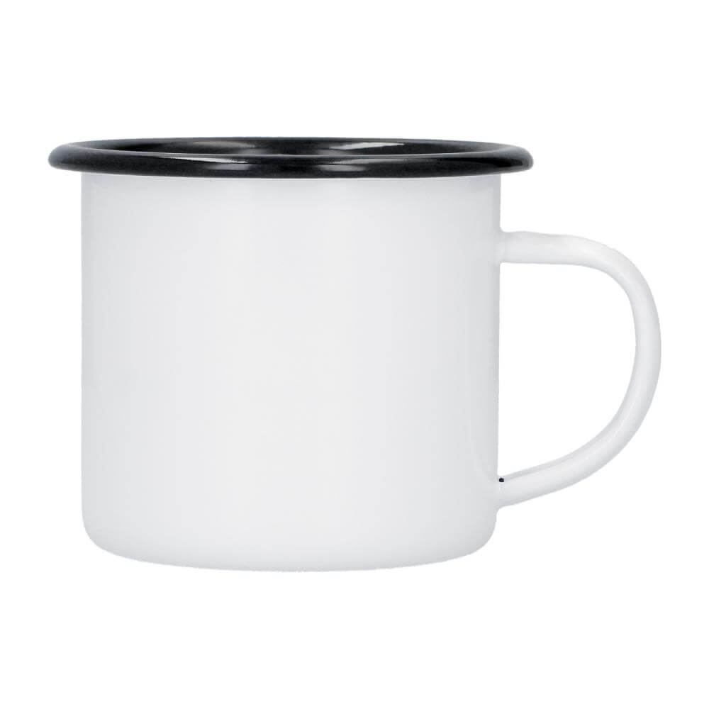 Enamel Sublimation Mug with Black Rim - 12oz