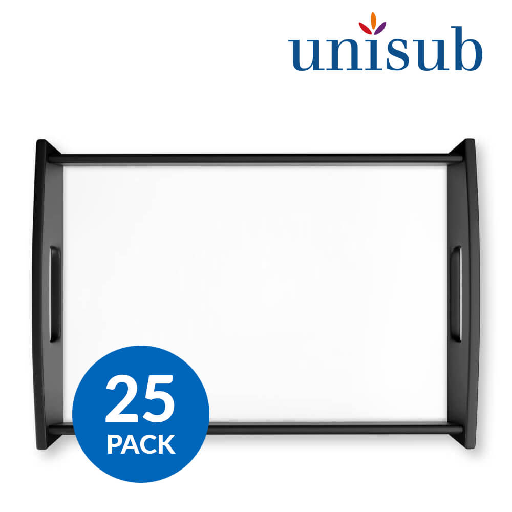 Unisub Large Espresso Black Sublimation Serving Tray with Hardboard Insert (25 pack)