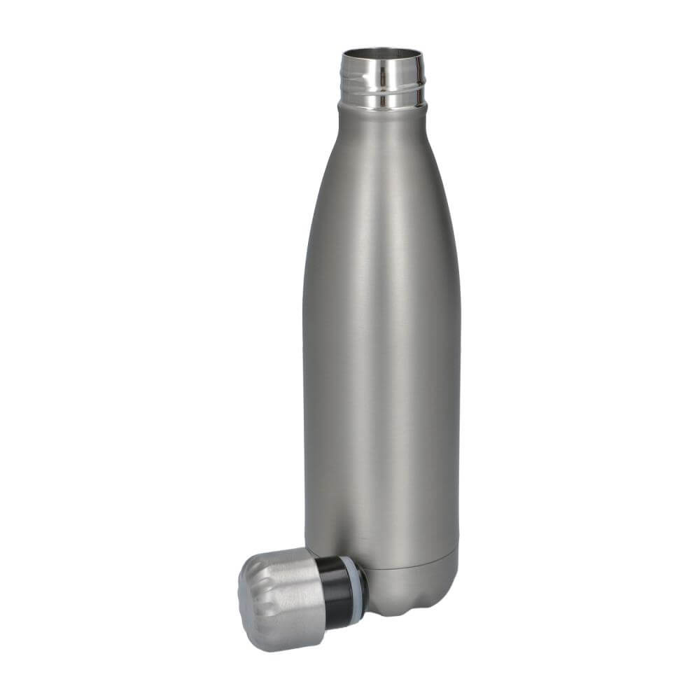 Stainless Steel Sublimation Thermos Bottle 500 ml / 17oz – Matte Silver Open