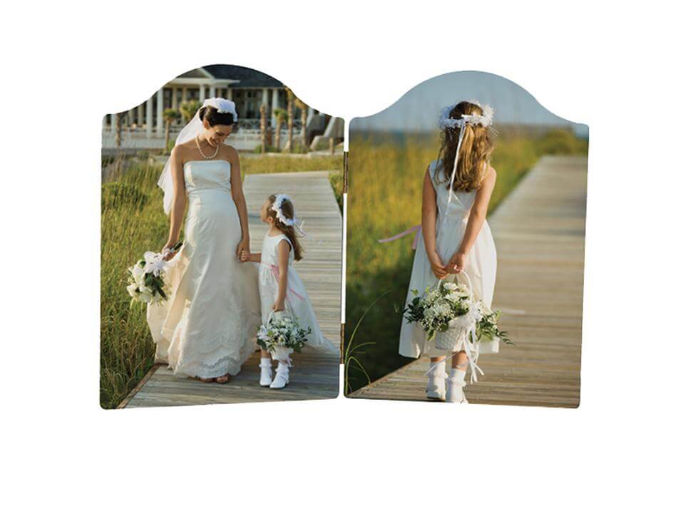 ChromaLuxe Arch Top Sublimation Photo Panel Hinged Pair - 100 x 130 x 6,35 mm
