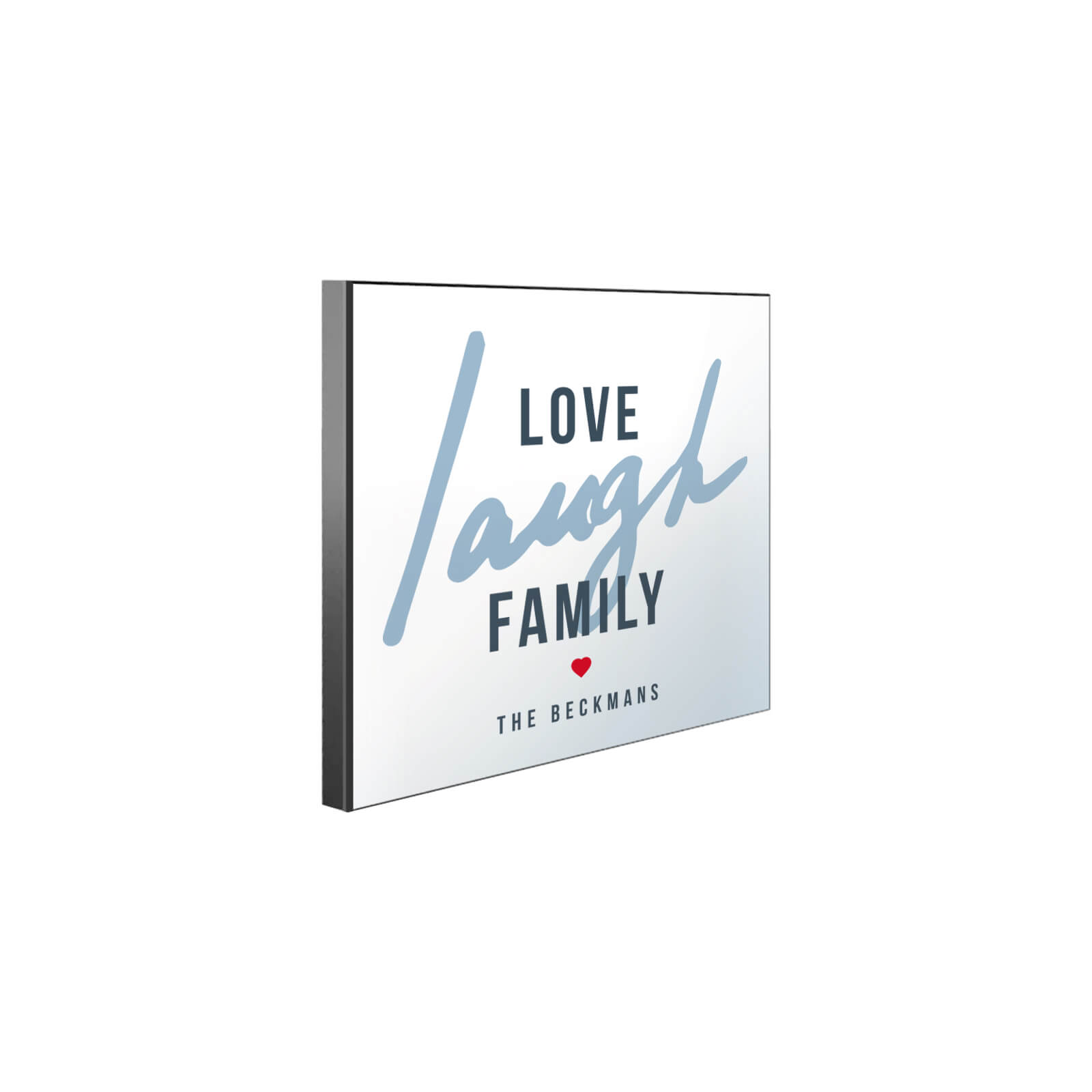 ChromaLuxe Chamfer Sublimation Wall Panel with Black Edge Love Laugh Family