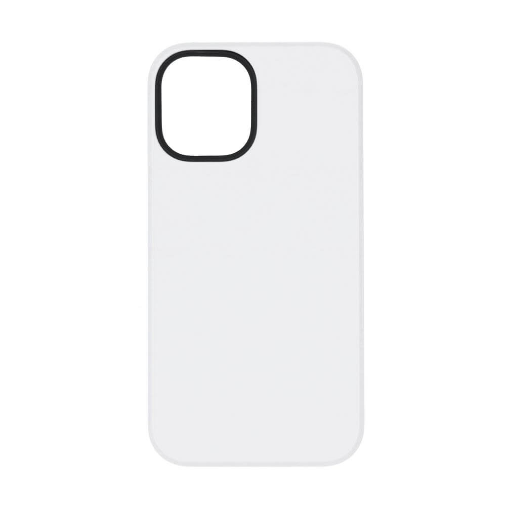 3D Apple iPhone 12 / 12 Pro Sublimation Tough Case - Gloss White Backside View