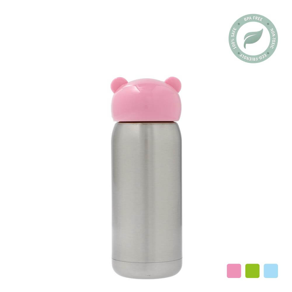 Sublimation Polymer Kids Water Bottle W/Straw