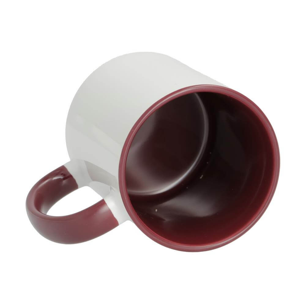 Sublimation Mug 11oz - inside & handle Maroon Inside View