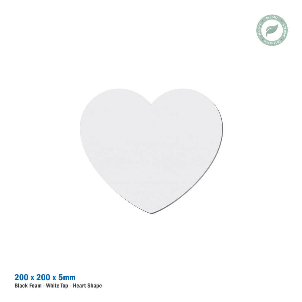 Sublimation Mousepad Heart Shape - 200 x 200 x 5 mm