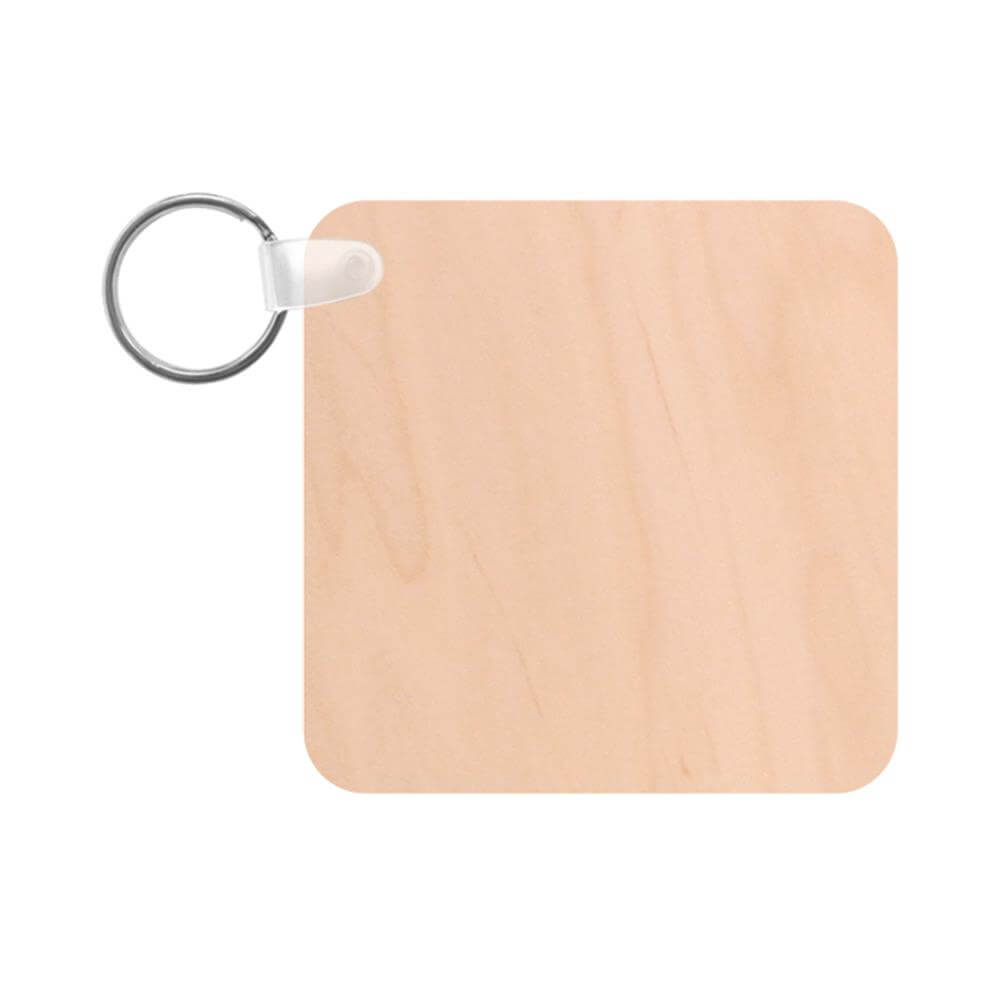 Unisub Natural Wood Sublimation Key Chain - Square