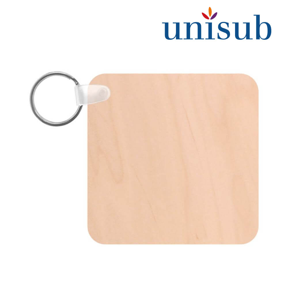 Unisub Natural Wood Sublimation Key Chain - Square