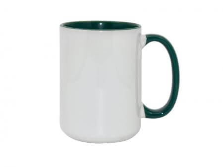 Sublimation Mug 15oz - inside & handle Dark Green
