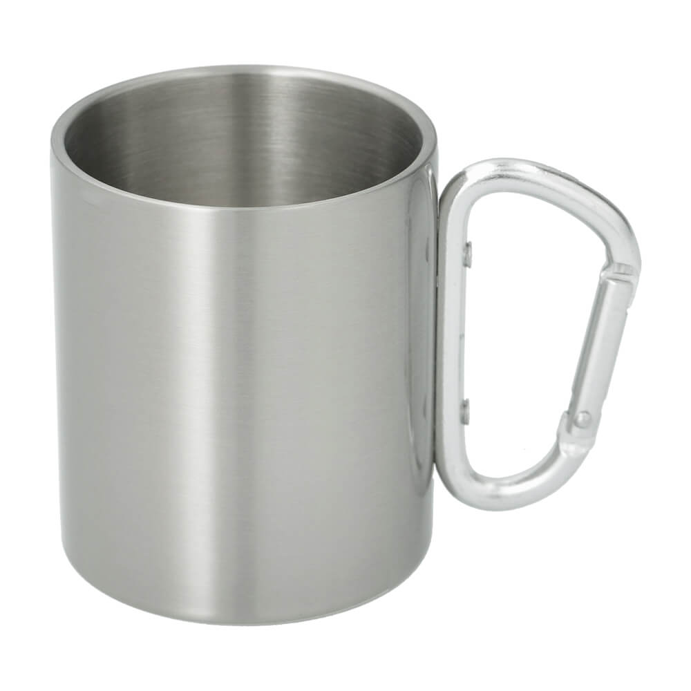 Thermos Carabiner Sublimation Mug 10oz - Silver Stainless Steel