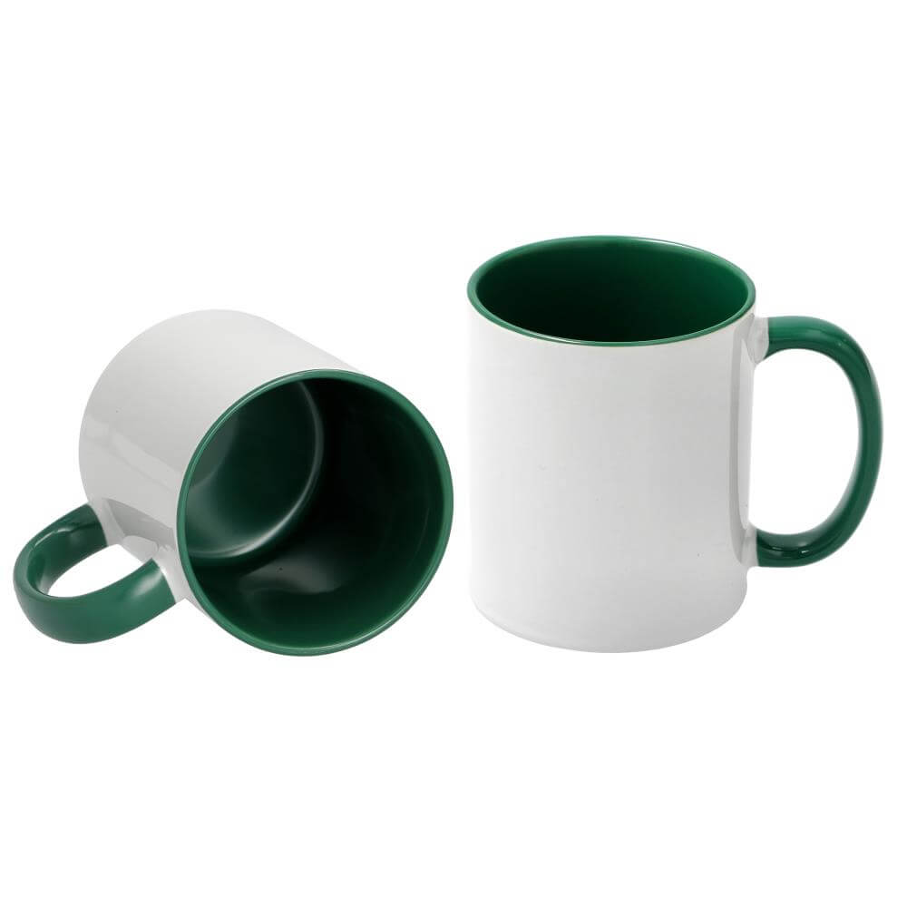 Sublimation Mug 11oz - inside & handle Dark Green