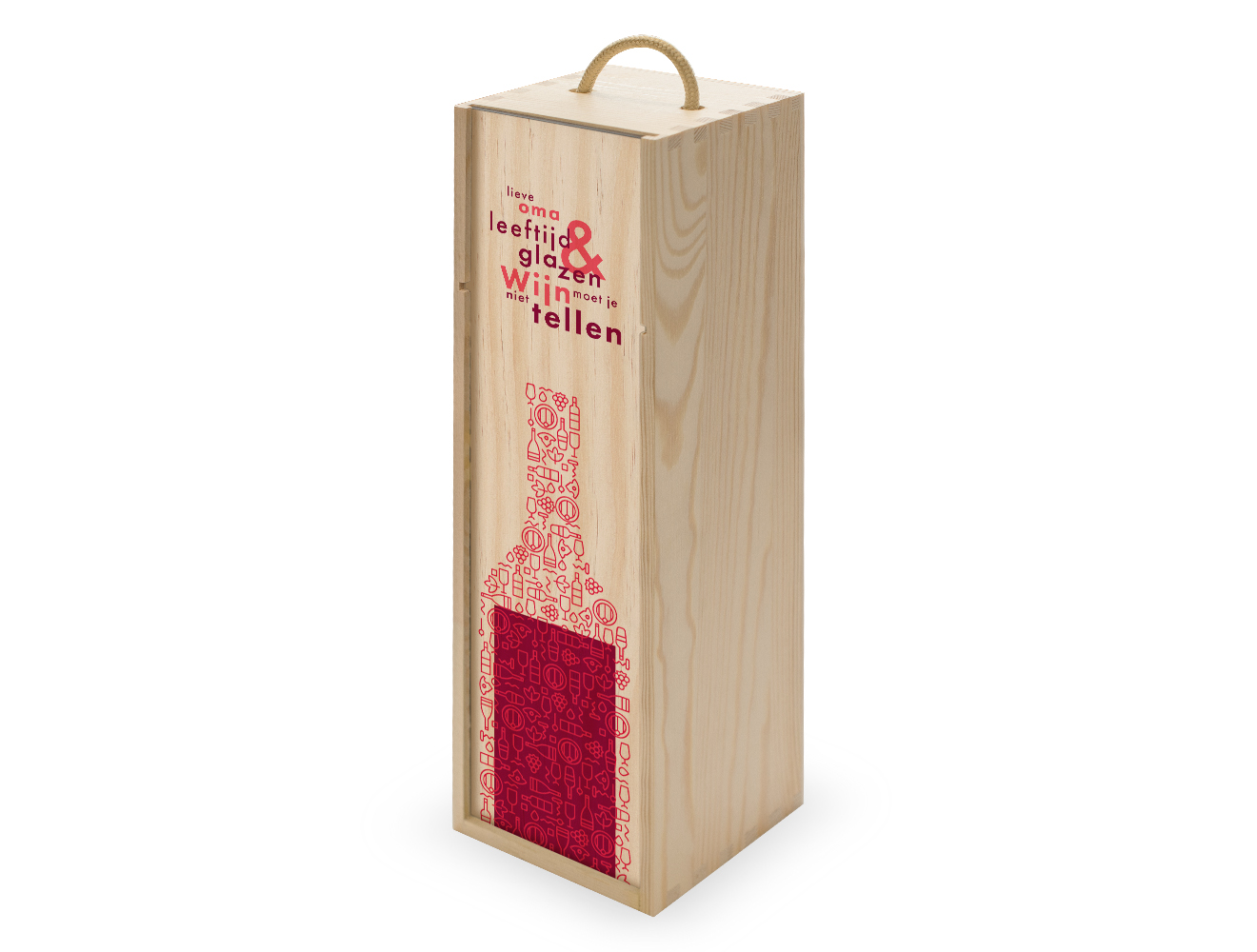 Sublimation Wine Box Wood - 1 Wine Bottle Printed