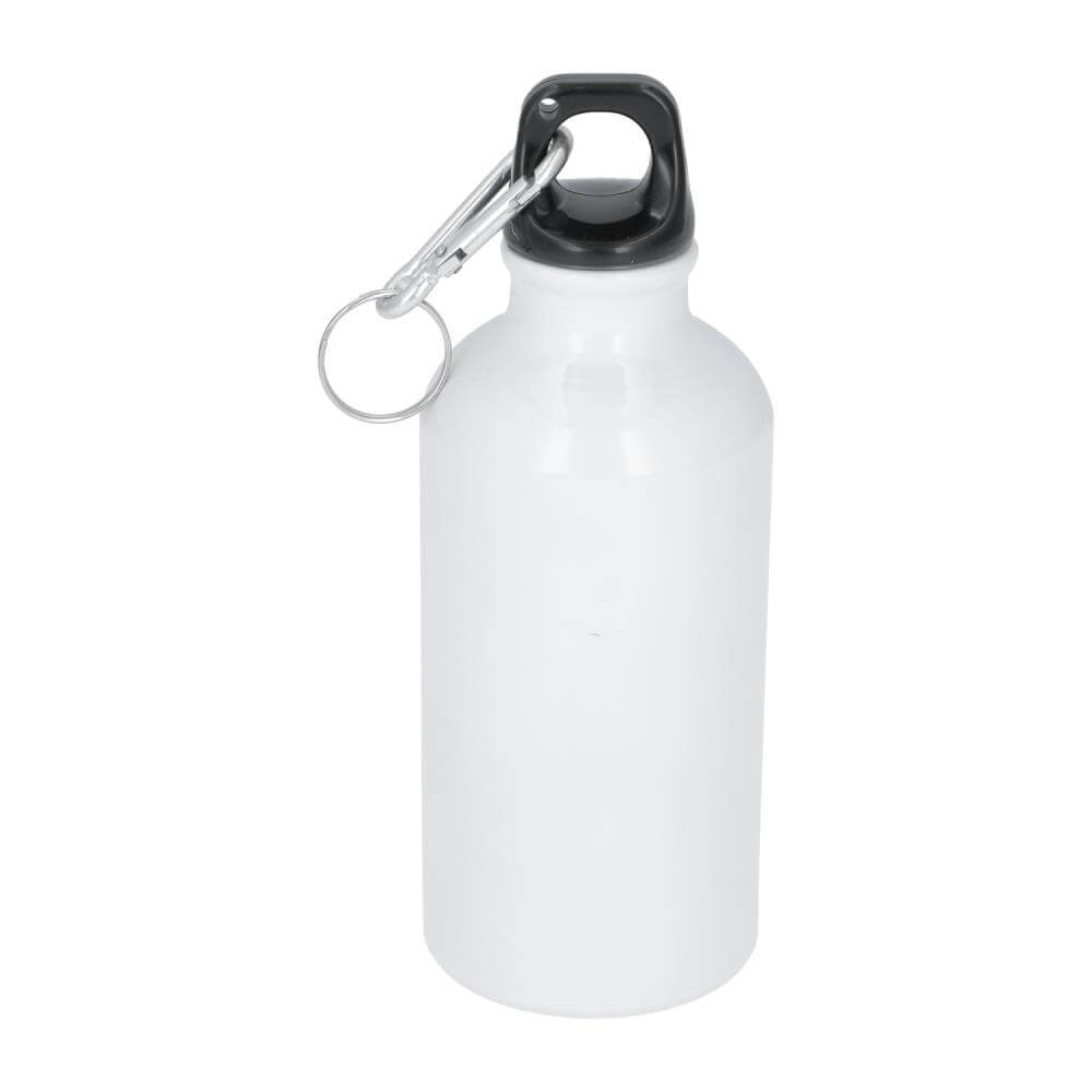 Aluminium Sublimation Water Bottle 400 ml / 14oz - White Clip Left