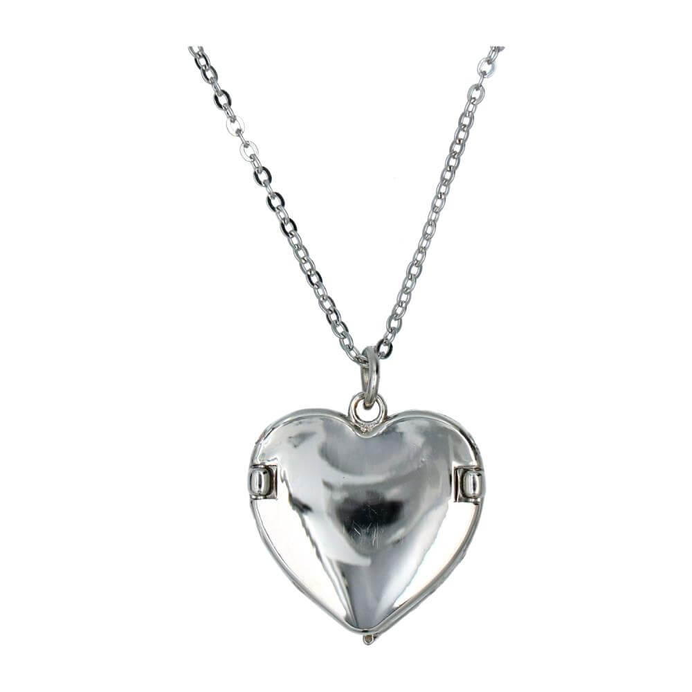 Necklace with Heart Shaped Sublimation Locket - 23,5 cm Close Backside View
