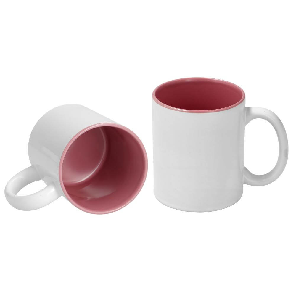 Sublimation Mug 11oz - inside Pink & handle White