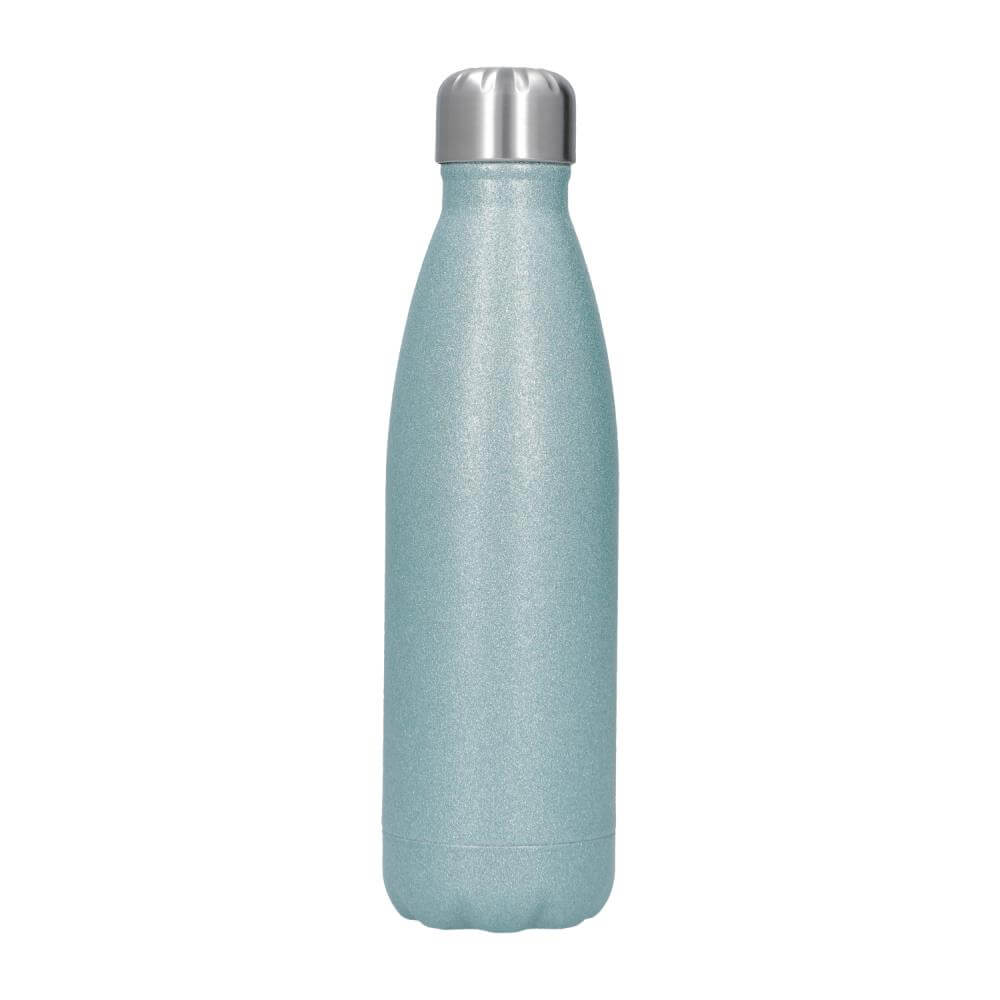 Stainless Steel Sublimation Thermos Bottle 500 ml / 17oz - Light Blue Glitter