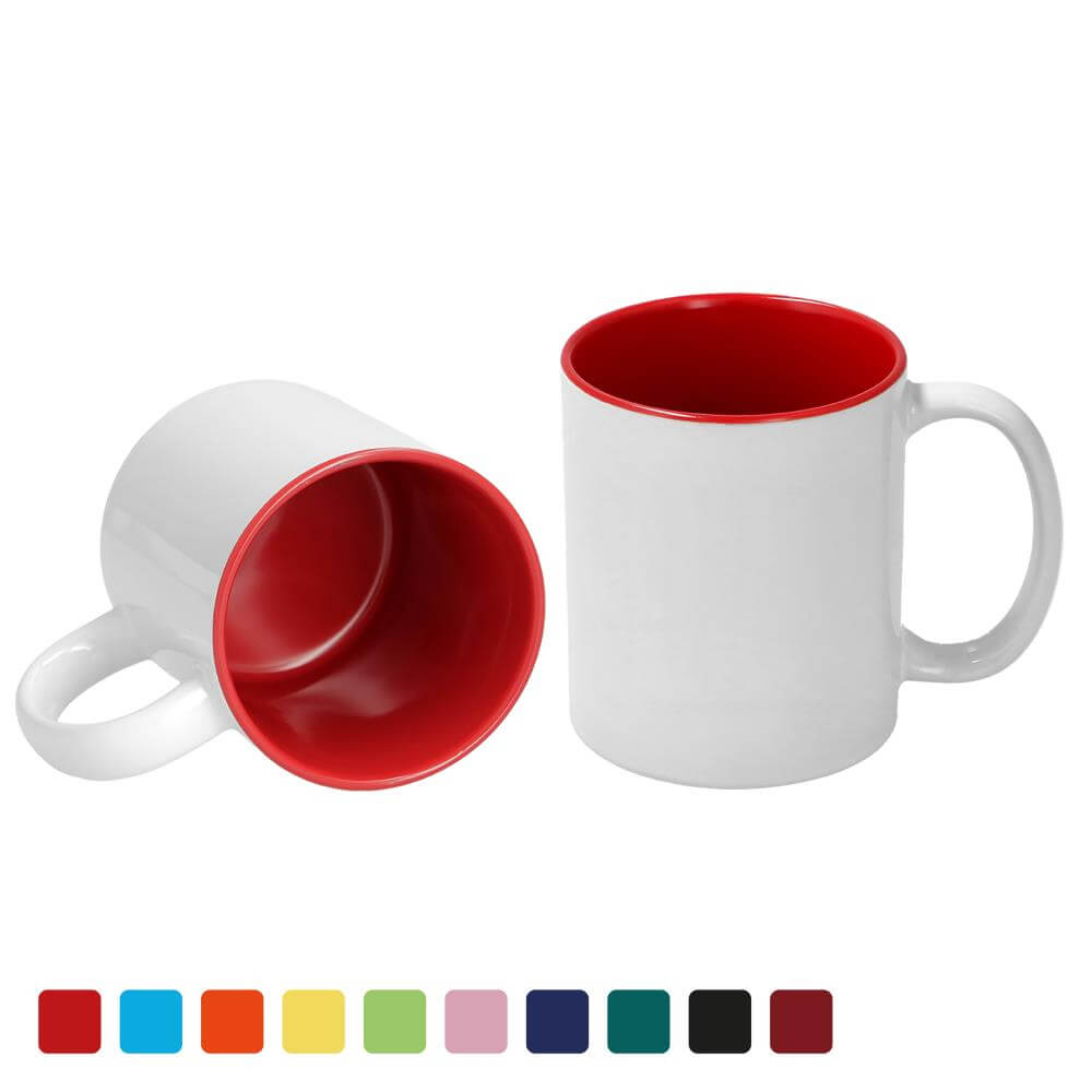 11oz. Dye Sublimation Inner Colored Coated Mugs - Case of 36 - Red