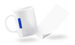 Mug en plastique blanc avec couvercle - PrintFabrik Matériel et Articles  pour la sublimation