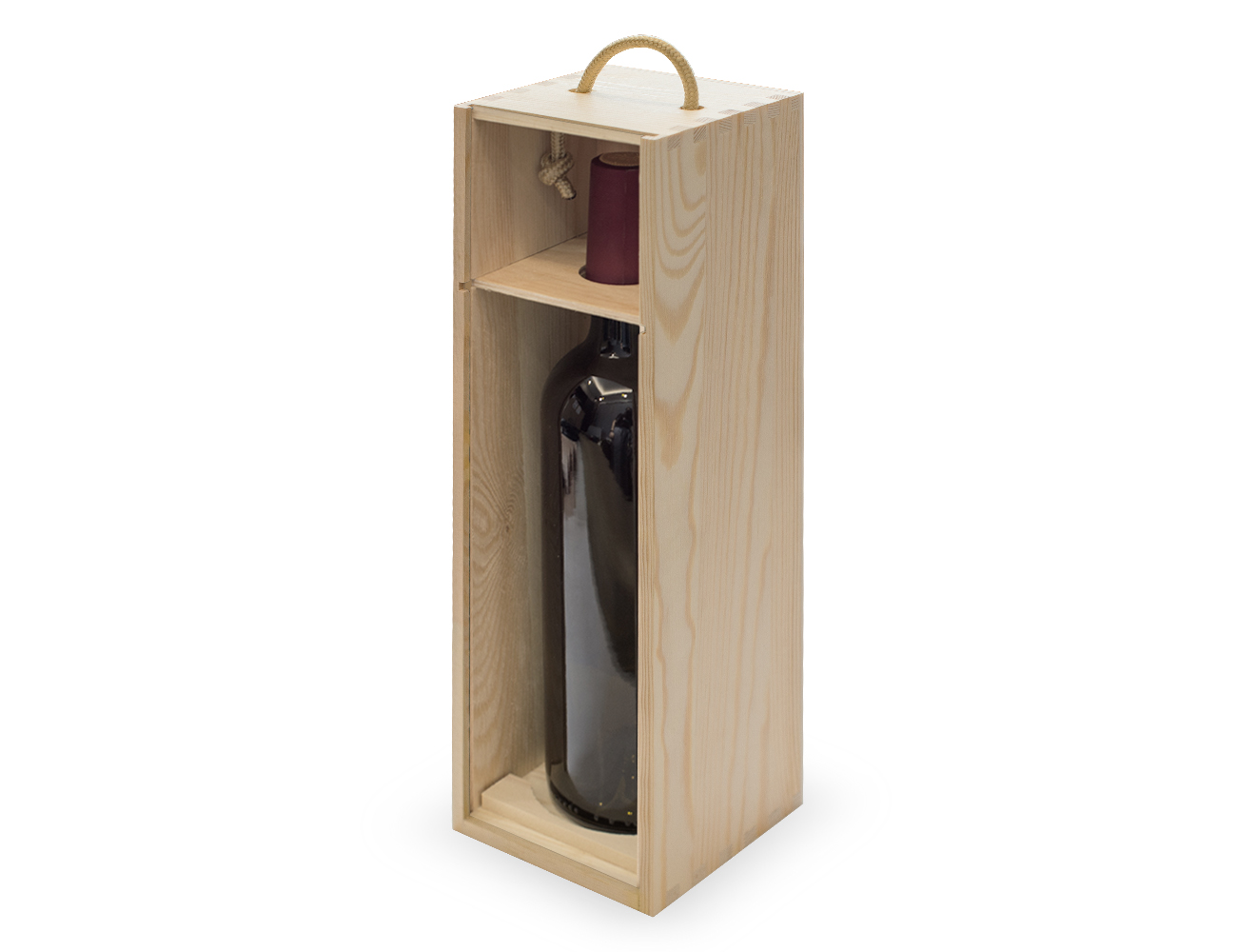Sublimation Wine Box Wood - 1 Wine Bottle Open