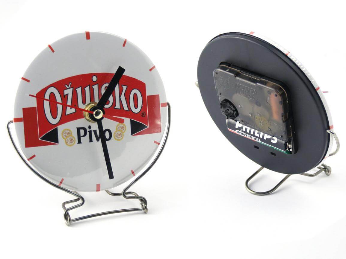 Clock Button with Metal Standard and Mechanism Ø100 mm, Black