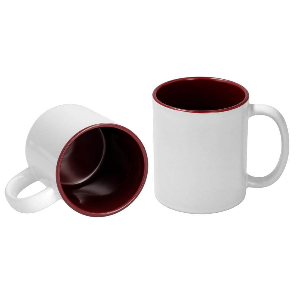 Sublimation Mug 11oz - inside Maroon & handle White