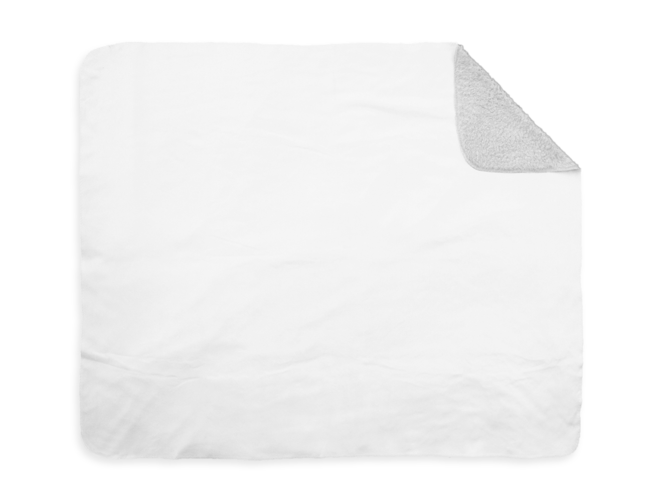 Sublimation Fleece Blanket with Sherpa Lining 127 x 152 cm - Grey Upside View