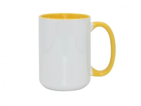 Sublimation Mug 15oz - inside & handle Yellow