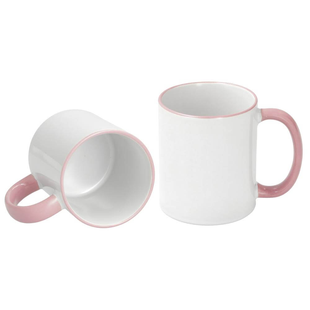 Sublimation Mug 11oz - Rim & handle Pink