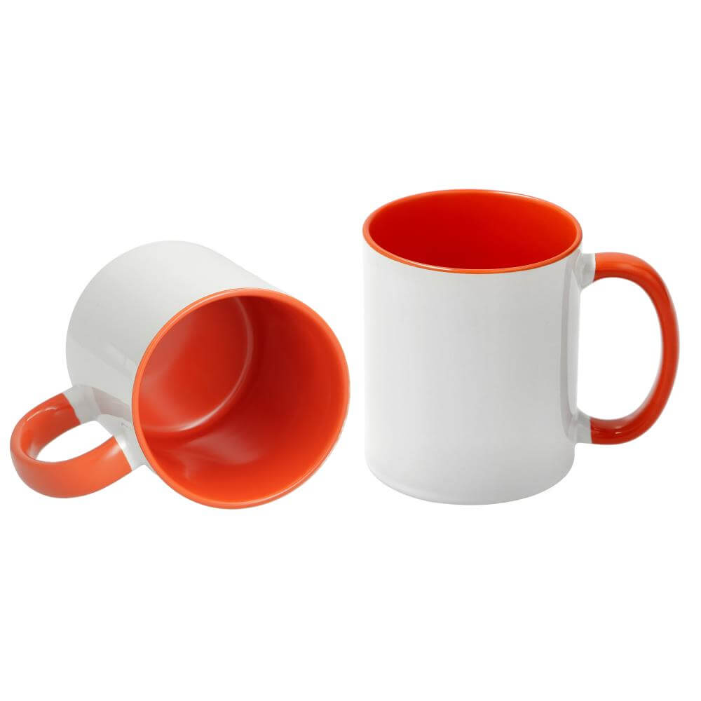 11 oz Sublimation Inner & Handle Colored Mug (Orange)