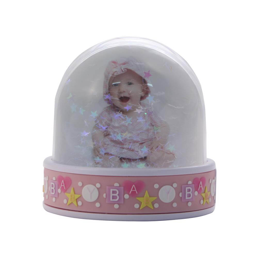 Photo Snow Globe 95 x 92 mm - Baby Pink