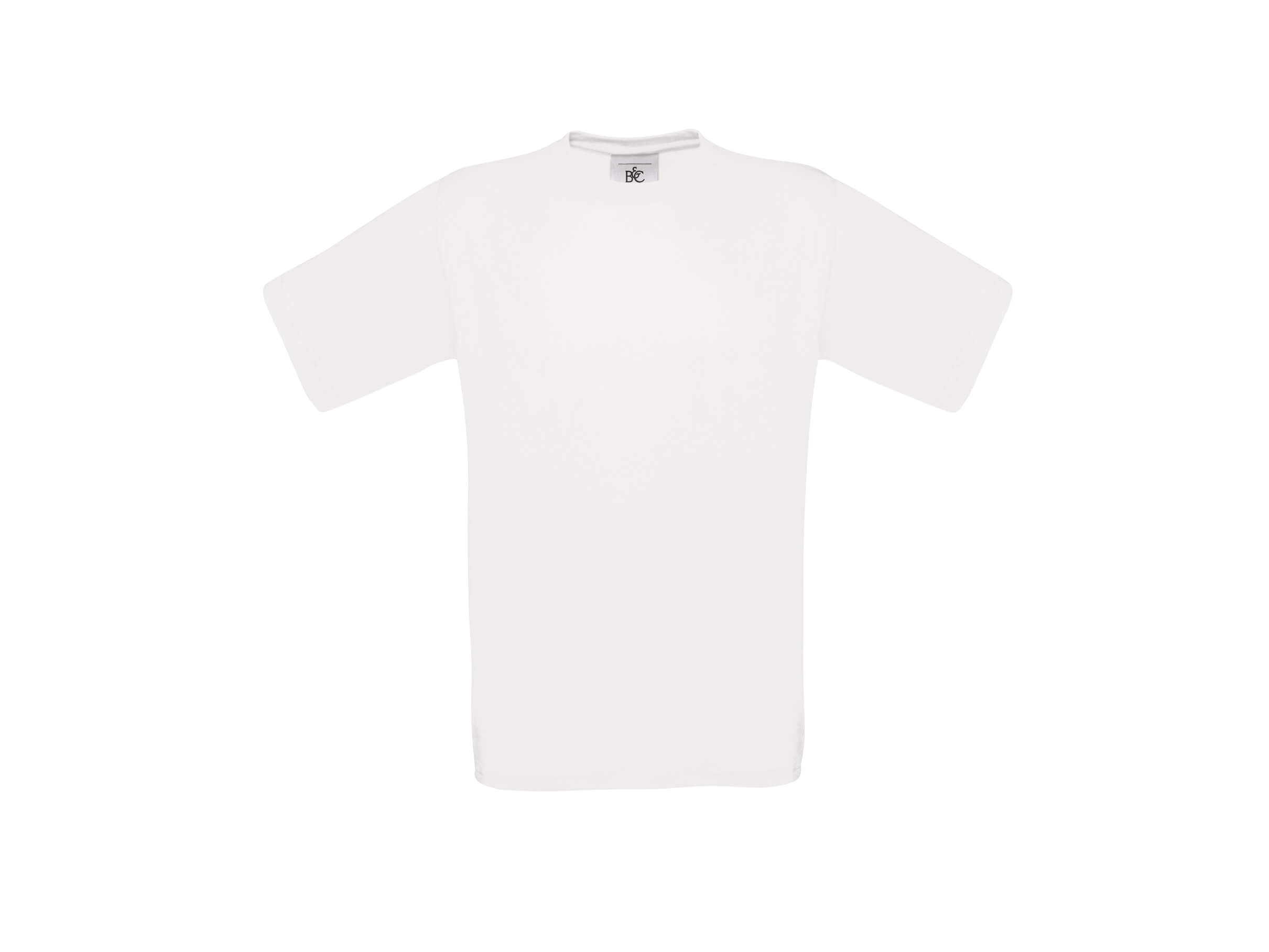 T-Shirt B&C Exact 150 White Cotton - 122-128 / 7-8 years